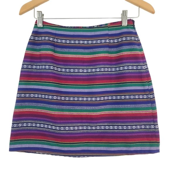 Shrinking Violet Dresses & Skirts - Shrinking Violet Womens Boho Mini Skirt Size S Southwestern Aztec Beachy Hippie